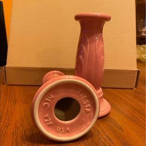 Retired Rose fiestaware candle holders